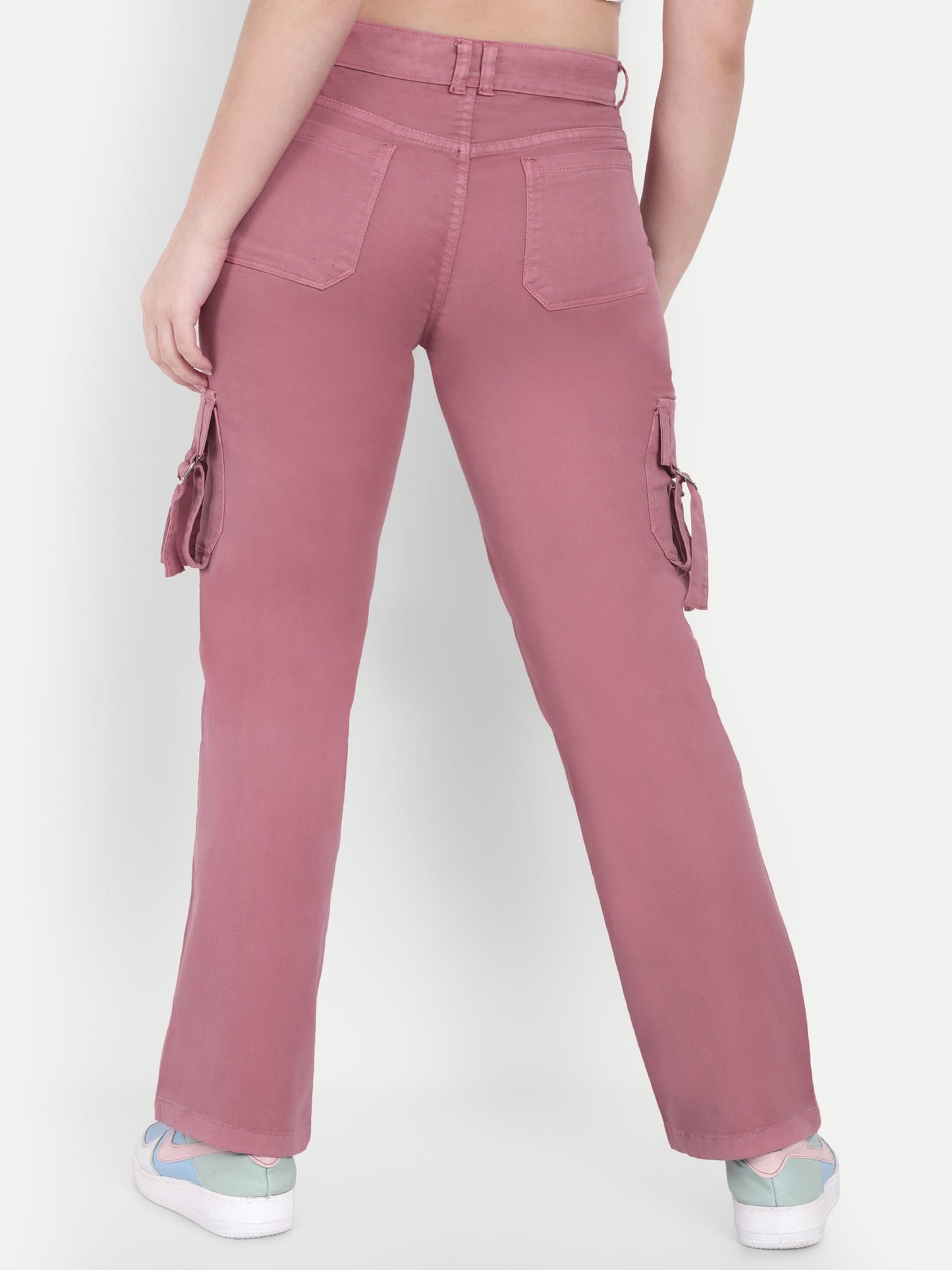 Dickkny Onion Color High Rise Regular Denim Blend Cargos Back
