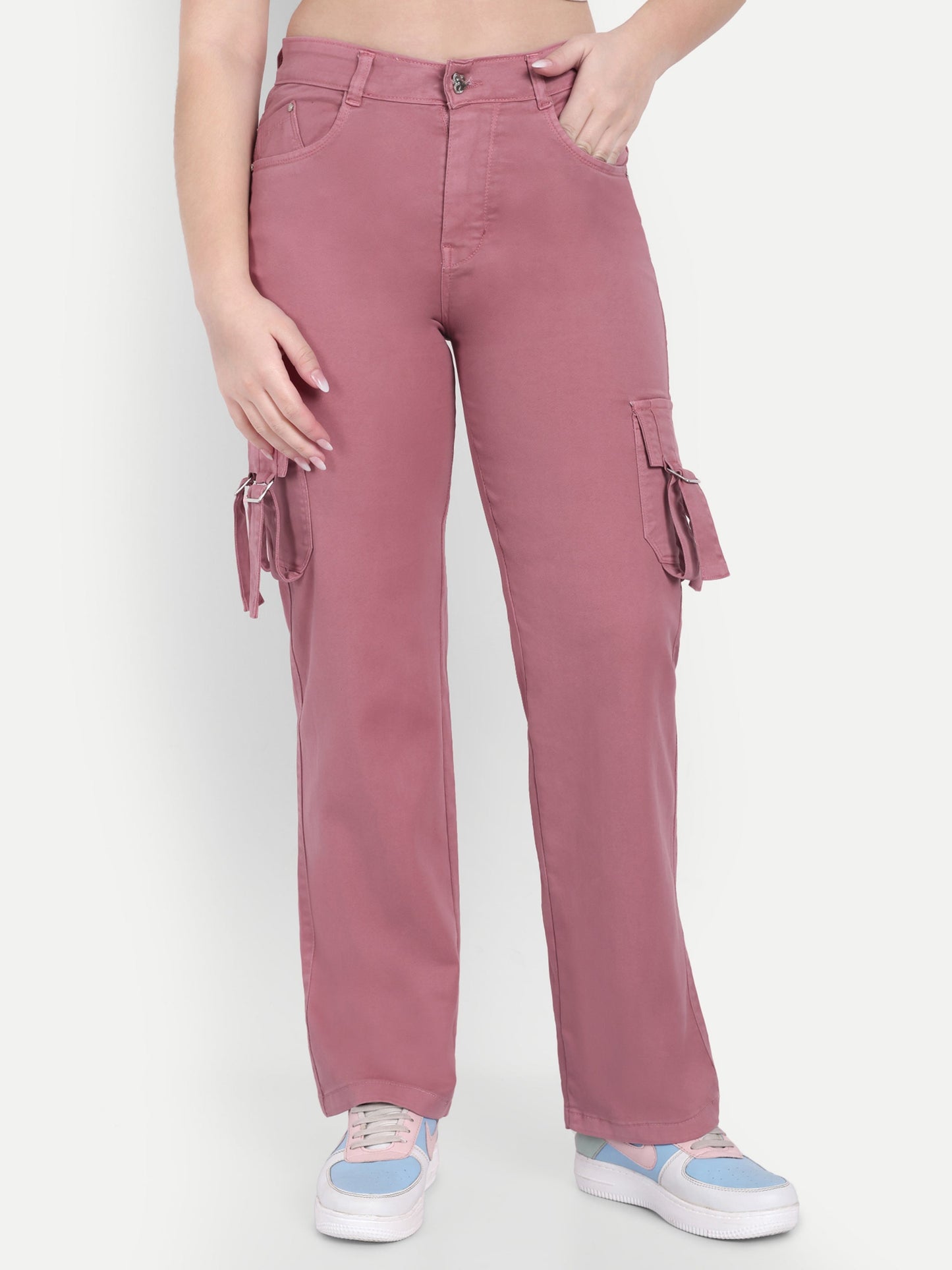 Dickkny Onion Color High Rise Regular Denim Blend Cargos Front