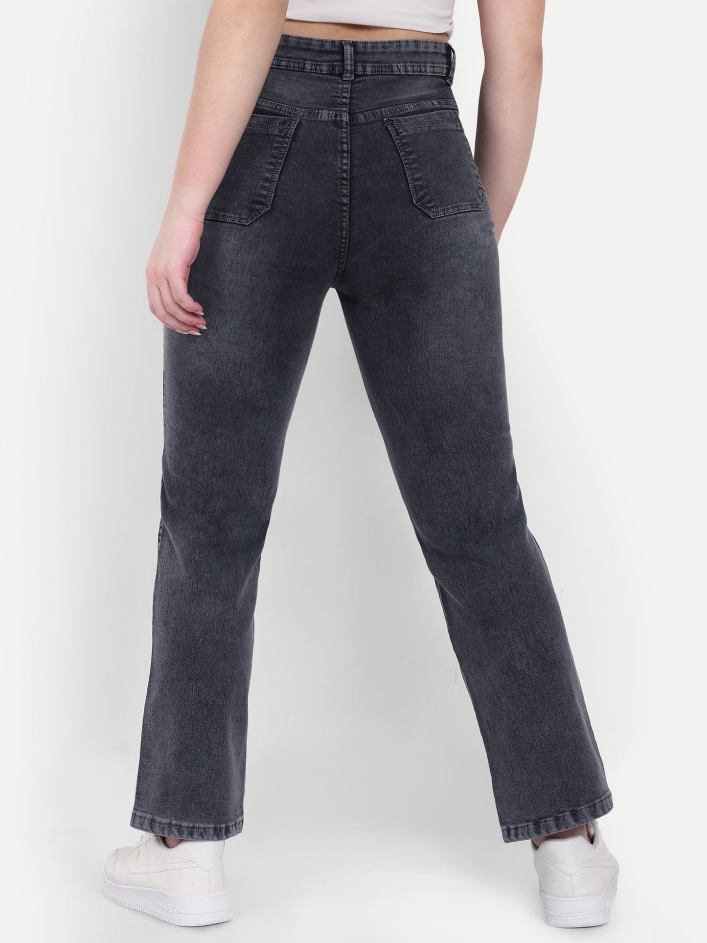 Dickkny Relaxed Fit AW Black High Rise Regular Denim Blend Jeans Back