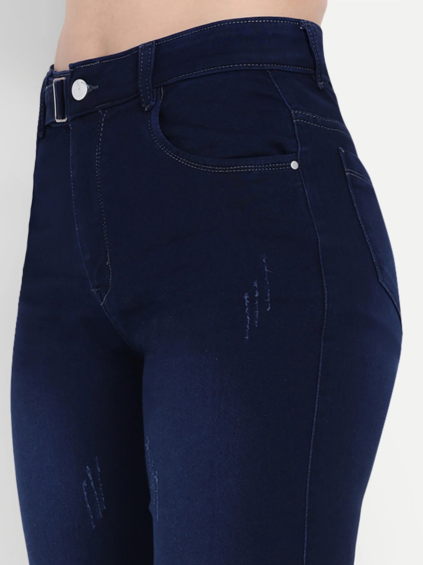 Pocket View Of Dickkny Relaxed Fit Dark Blue High Rise Regular Denim Blend Jeans 5001