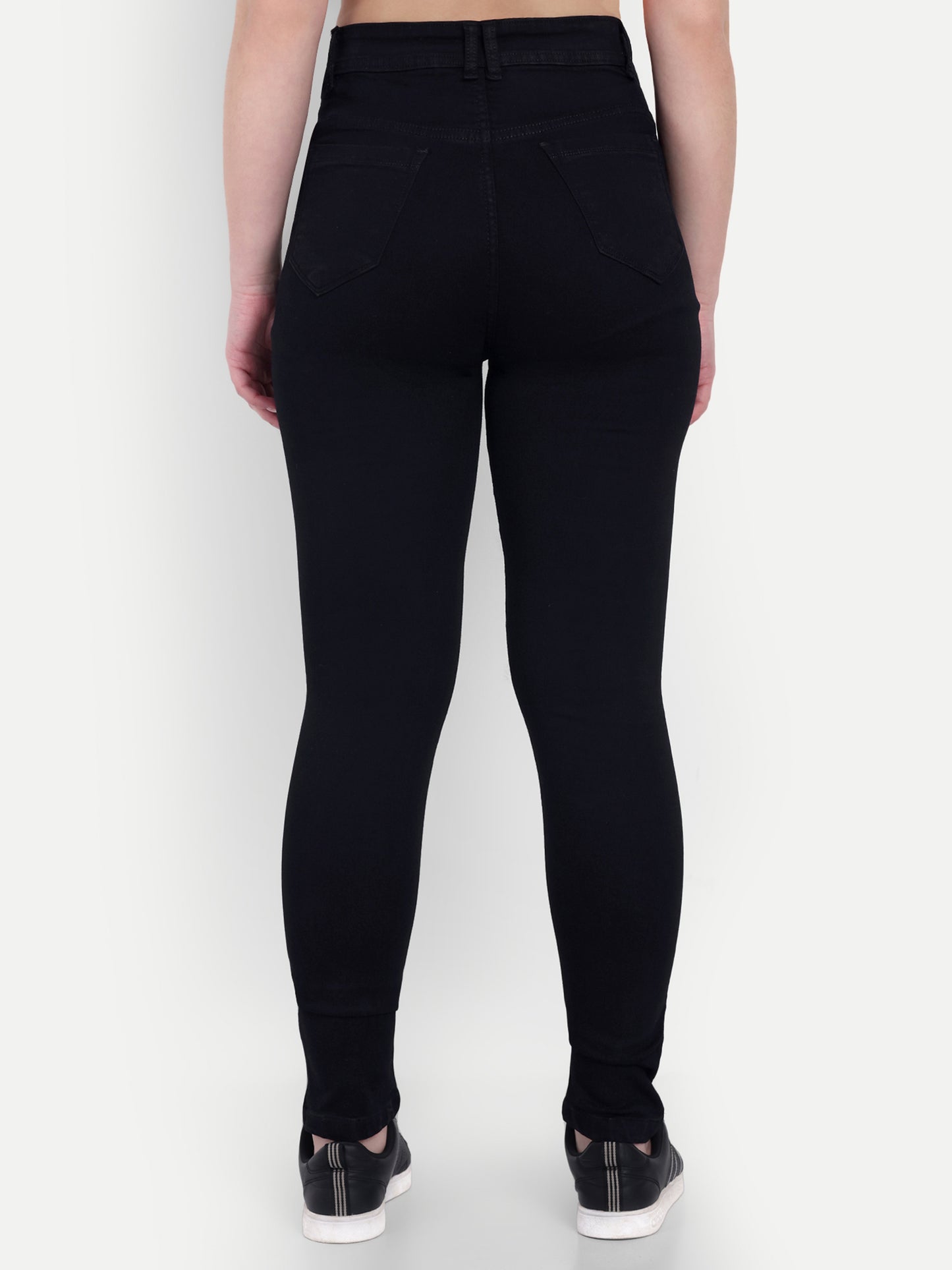 Dickkny Skin Fit Black High Rise Regular Denim Blend Jeans Back