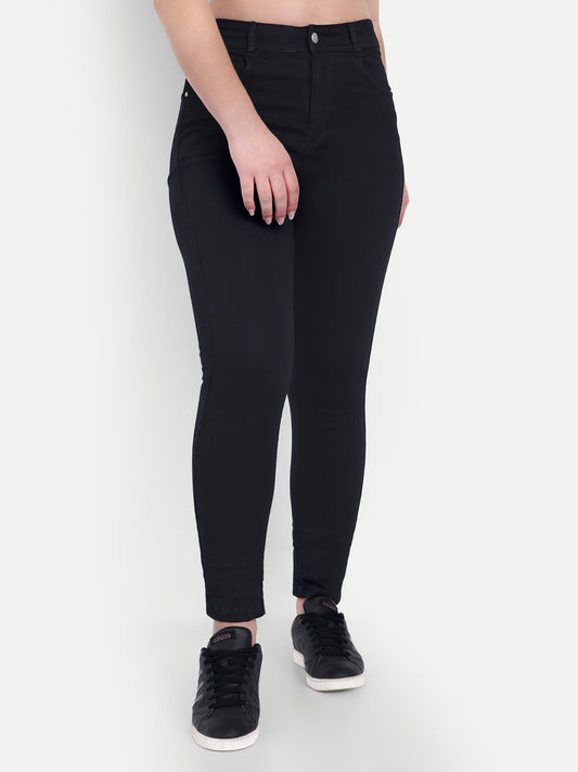 Dickkny Skin Fit Black High Rise Regular Denim Blend Jeans Front