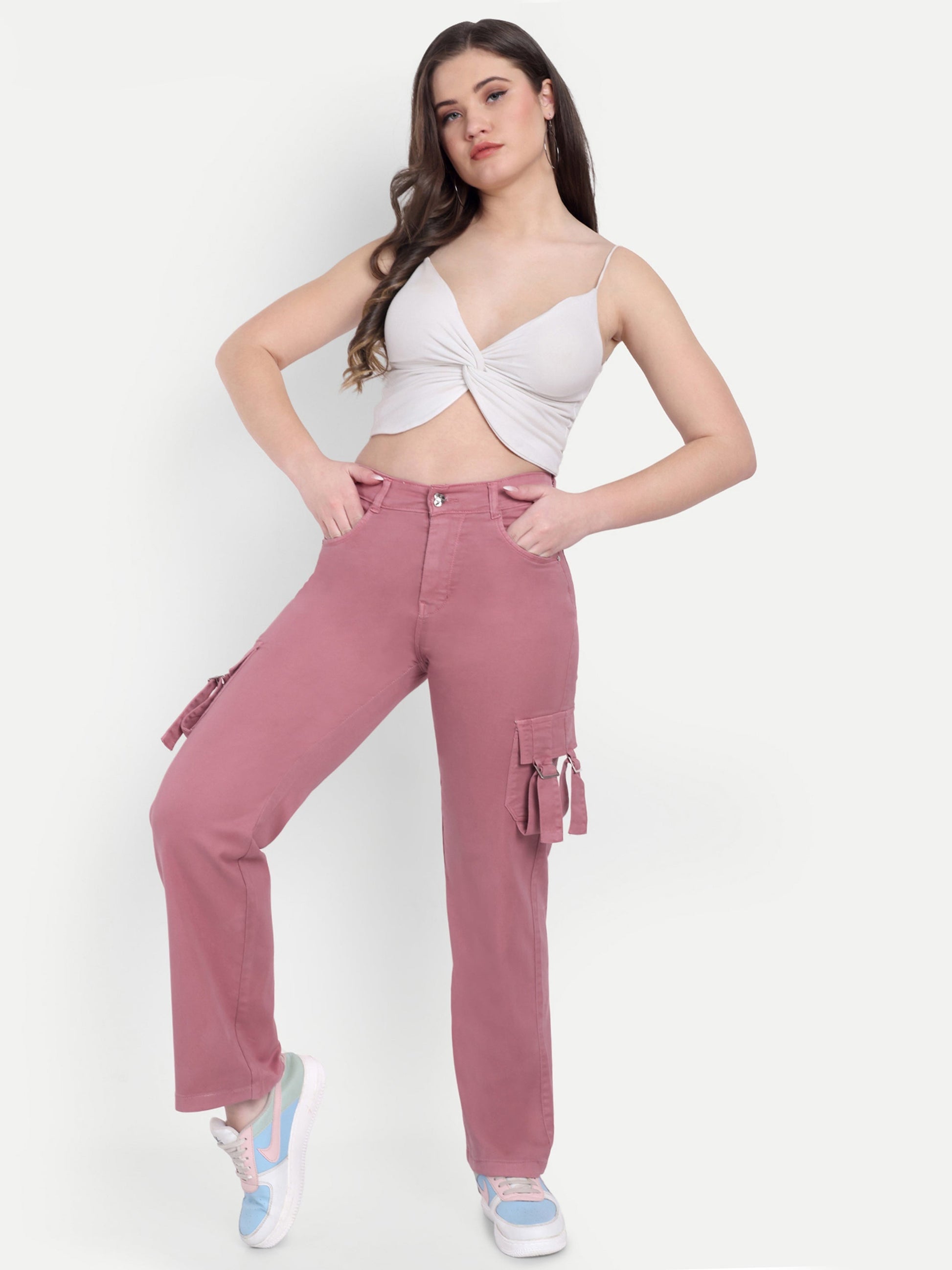 Dickkny Onion Color High Rise Regular Denim Blend Cargos
