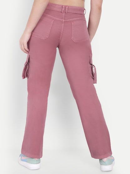 Dickkny Onion Color High Rise Regular Denim Blend Cargos Back