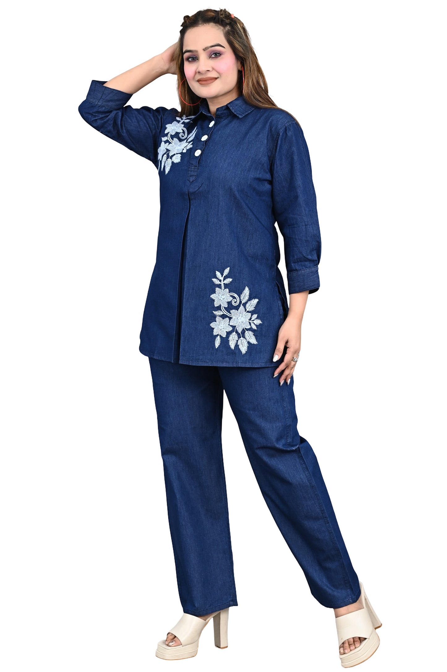 ladies denim coord set